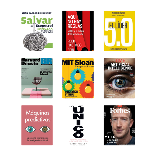 En esta imagen se muestran varias portadas de libros o revistas