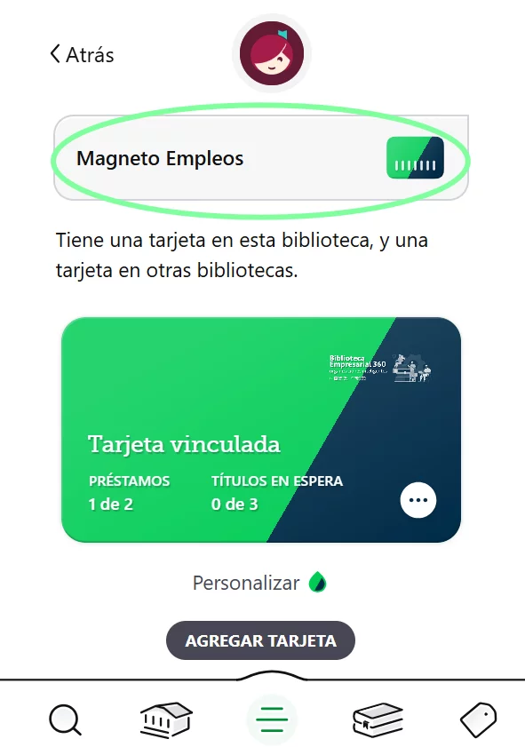 Elige el nombre y el color de tus tarjetas de biblioteca.